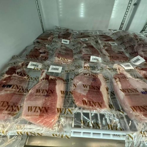 Inside Hamilton Farm & Ranches convenience meat fridge overview
