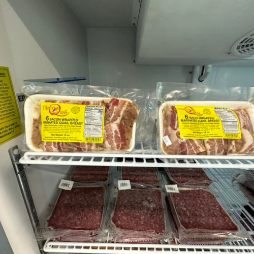 Inside Hamilton Farm & Ranches convenience meat fridge overview