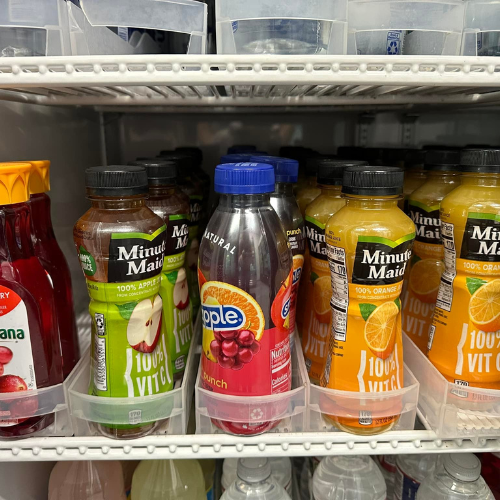 Inside Hamilton Farm & Ranches convenience beverage fridge overview