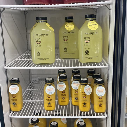 Inside Hamilton Farm & Ranches convenience beverage fridge overview