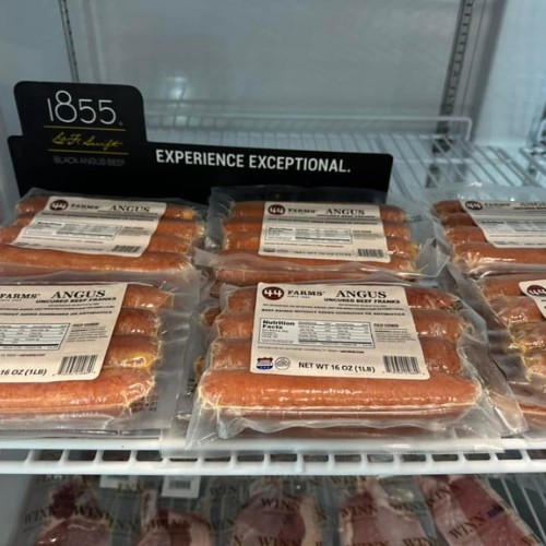 Inside Hamilton Farm & Ranches convenience meat fridge overview