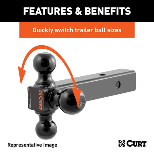 CURT Multi-Ball Mount 2-1/2 Hollow Shank Black Balls